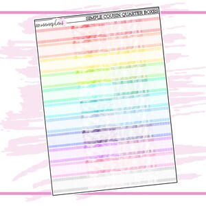 Simple Cousin Quarter Boxes | Autocollants de planificateur