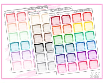Quadratische Boxen | Planner Sticker