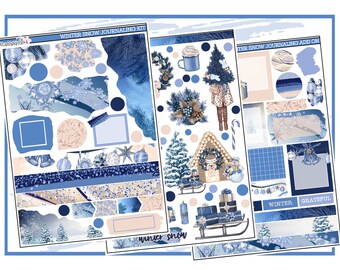 Winter Snow Journaling Kit | Planner Sticker Kit