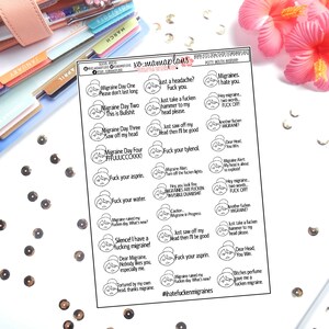 Potty Mouth Migraine Planner Stickers | Perfect for any planner