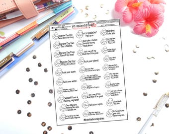 Potty Mouth Migraine Planner Stickers | Perfect for any planner