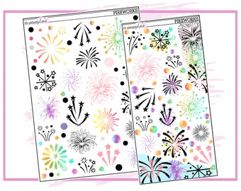 Fireworks Deco Matte or Clear | Planner Stickers