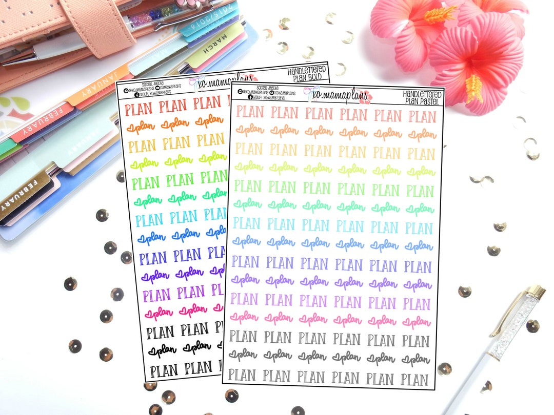 Handlettered Plan Stickers Perfect for Any Planner - Etsy
