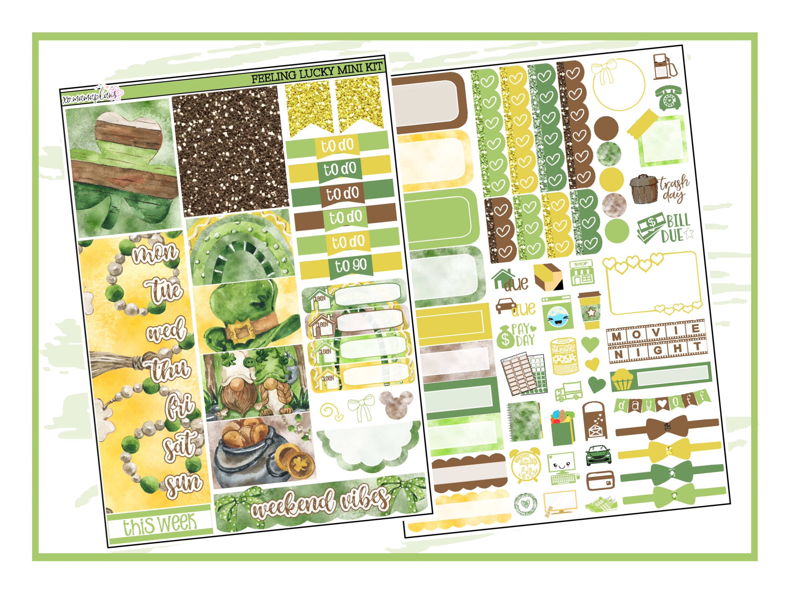 Feeling Lucky Mini Kit | Planner Sticker Kit - Etsy