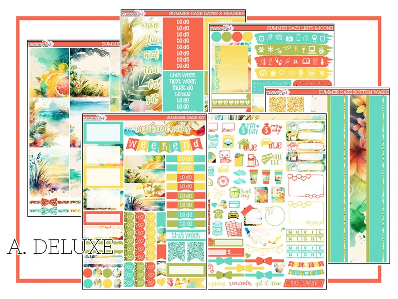 Summer Daze Collection | Planner Sticker Kit - Etsy