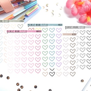 004 MNML STIX- Hearts | Clear Matte Planner Stickers