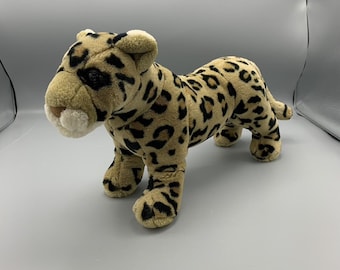 Vintage Realist Lifelike Cheetah Leopard Plush Stuffed Animal Wildlife Plushie Cat 18 in