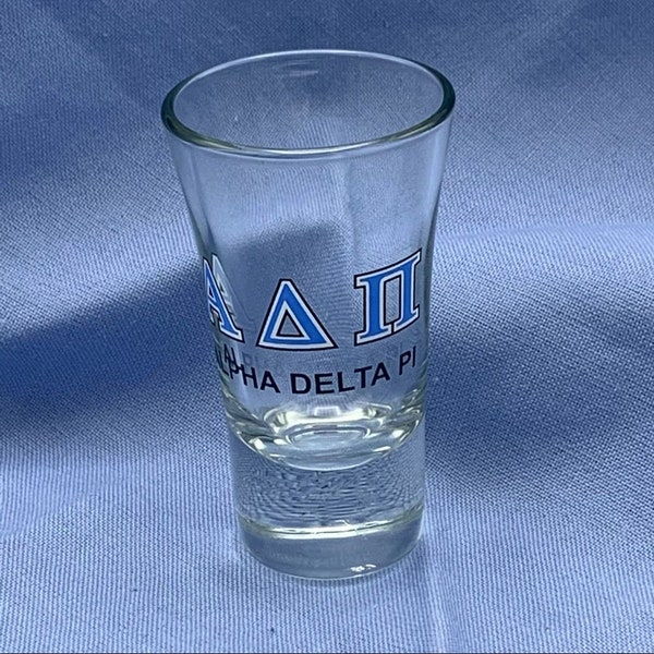 Clear Alpha Delta Pi Shot Glass Intl Panhellenic Sorority Adelphean Society College