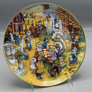 Franklin Mint A Purrfect Feast Cats by Bill Bell Limited Edition Collector Plate