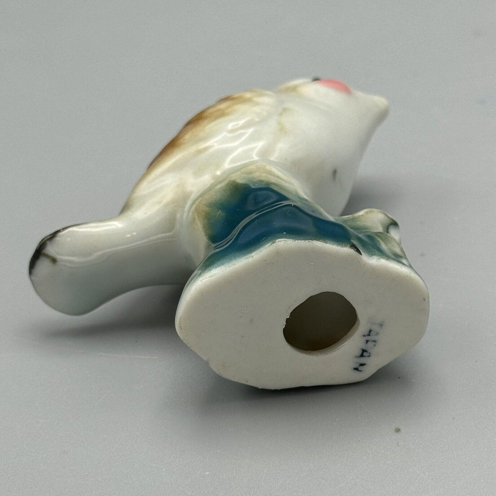 Vintage 2.5 Inch Hand Painted Bone China Brown Bird Figurine Japan