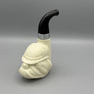 Bottiglia di colonia vintage vuota Avon Bulldog Pipe in vetro, altezza 6 pollici, Sherlock Holmes
