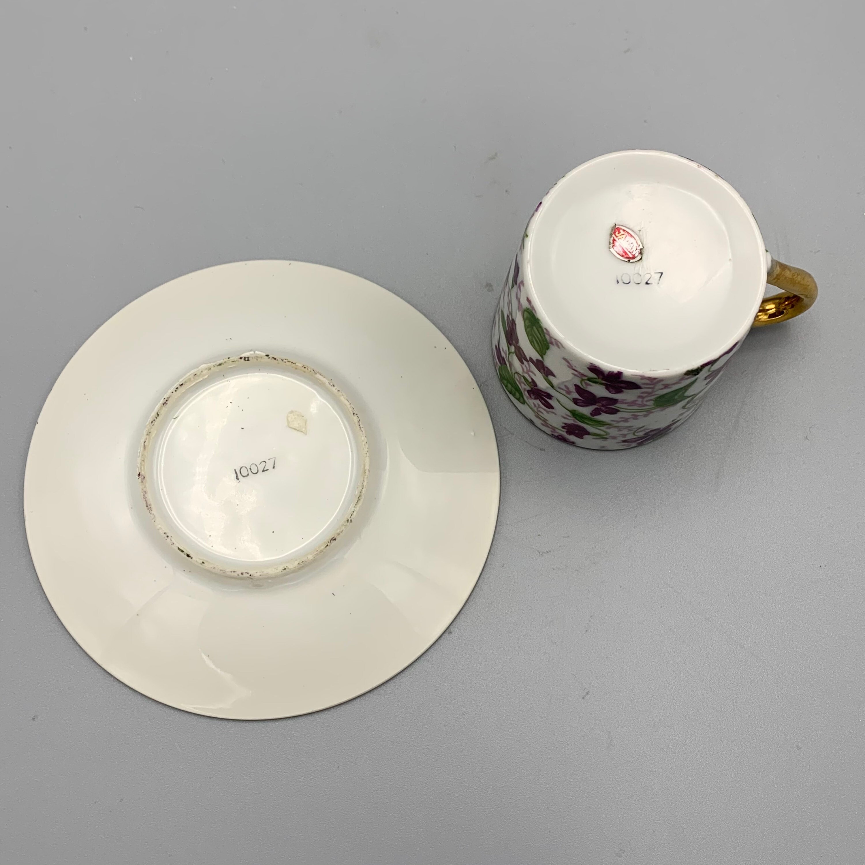 Vintage Japan China Demitasse Mini Cup and Saucer Violets Gold Etsy