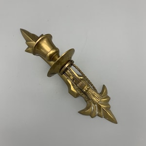 Vintage Single Brass Wall Sconce Candlestick Candle Holder Brass Rope and Tassel