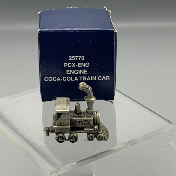 Coca-Cola 1996 ペダルカー型 置物 Vintage 1996 Coca Cola Collectible Train Engine Pewter Finish USA