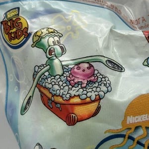 Juguete de bañera sellado de Bob Esponja y Calamardo de Burger King (2001)
