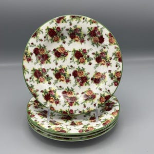 Royal Albert Old Country Roses Four 8&quot; Salad Plate Afternoon Tea Collection #1