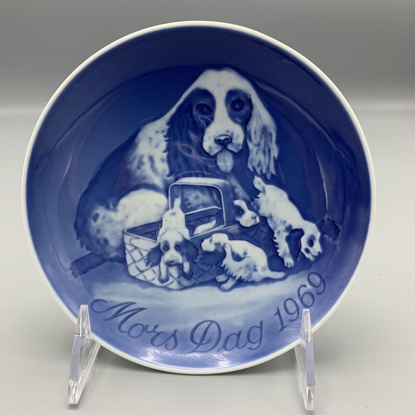 1969 Bing and Grondahl Mother's Day Plate Cocker Spaniel and