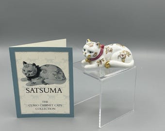 Petit chat Franklin Mint avec fleurs | Boutique Chats d'Oeuvre