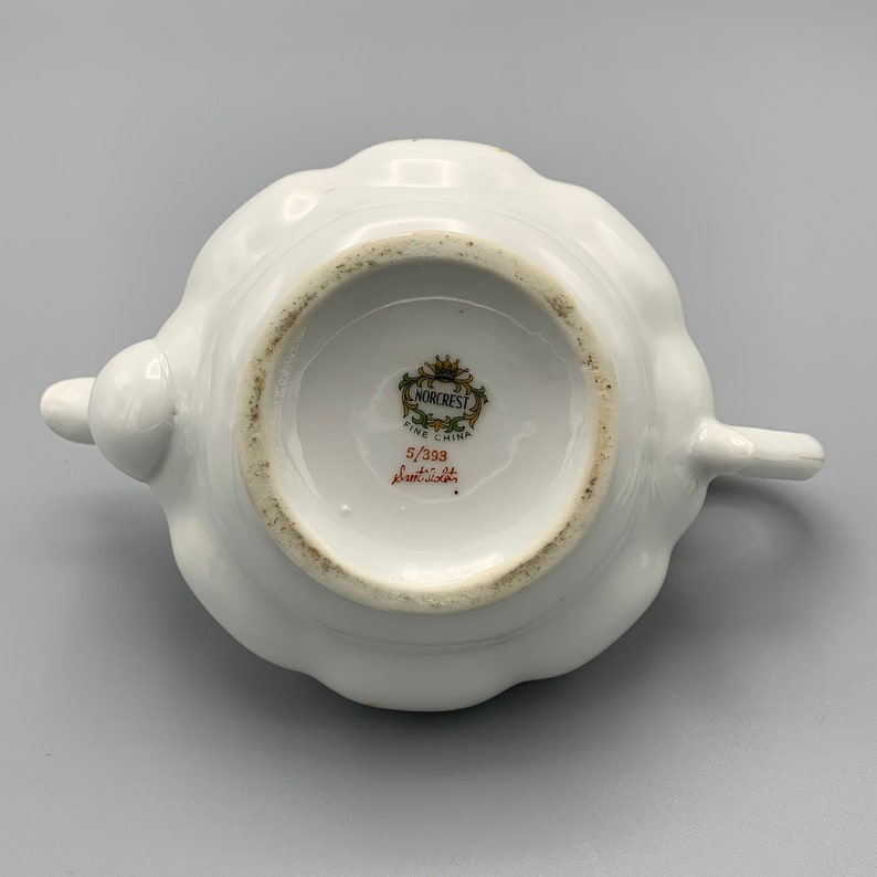 Vintage Norcrest Fine China Sweet Violets Teapot With Lid Teacup and