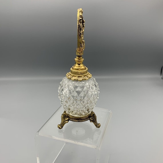 Vtg Ornate Matson Footed Perfume Bottle Dogwood D… - image 5