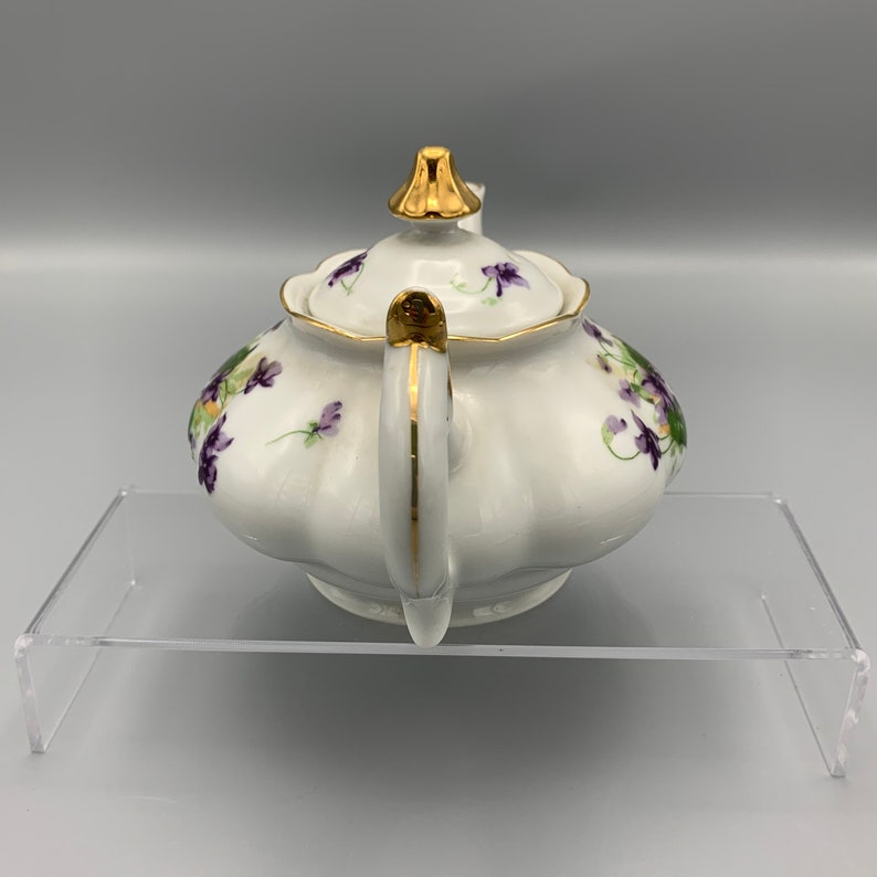Vintage Norcrest Fine China Sweet Violets Teapot With Lid Teacup and