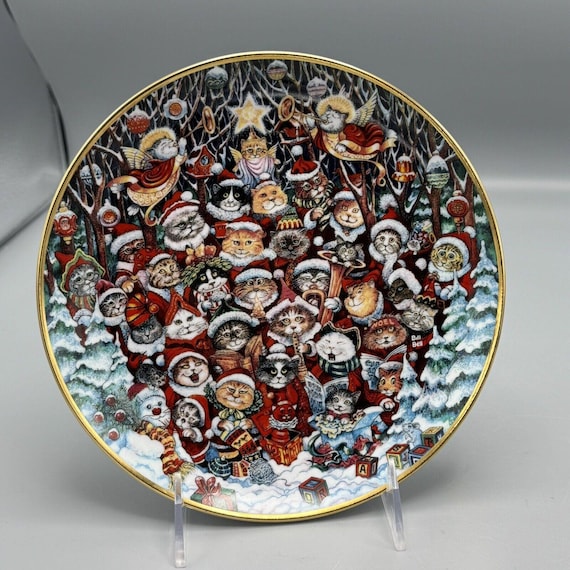 Franklin Mint Santa Claws Cats by Bill Bell Ltd Ed Collector Plate