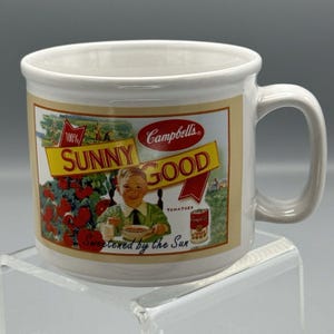 Campbells Advertising Ceramic Soup Chili Mug Houston Harvest 16 Oz Tomatoes