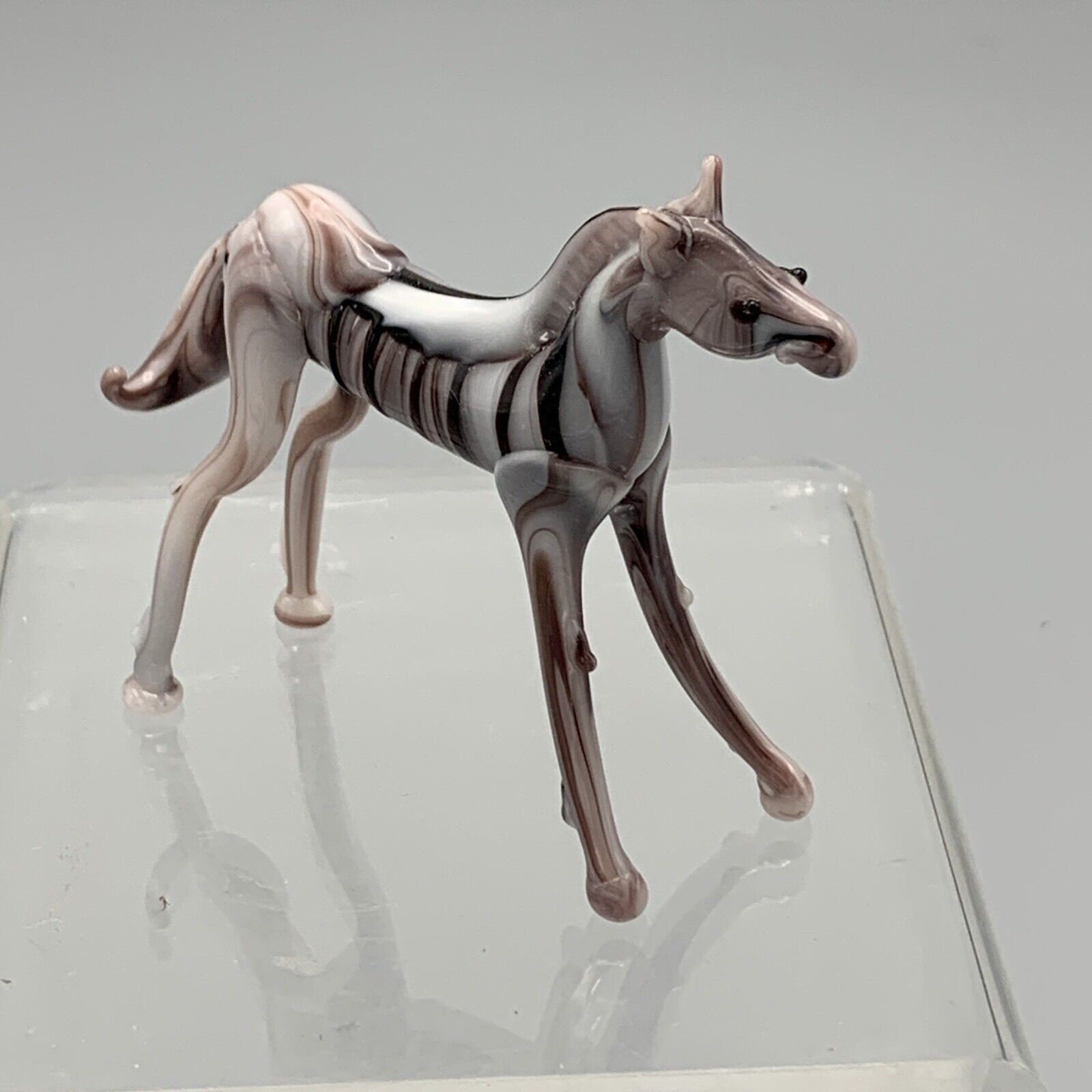 Vtg Red Wall Glass Animal Japan Horse Figurine Multicolor
