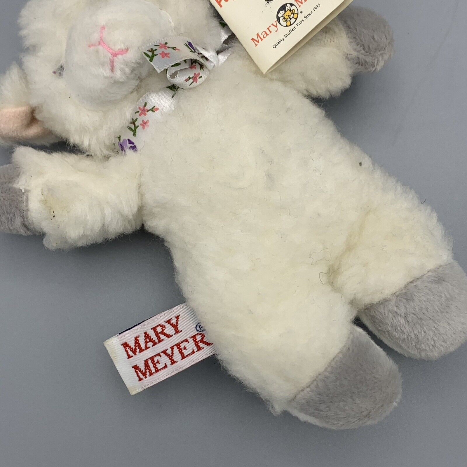 Vtg Mary Meyer Tippy Toes Finger Puppet White Lamb 7 Plush Stuffed