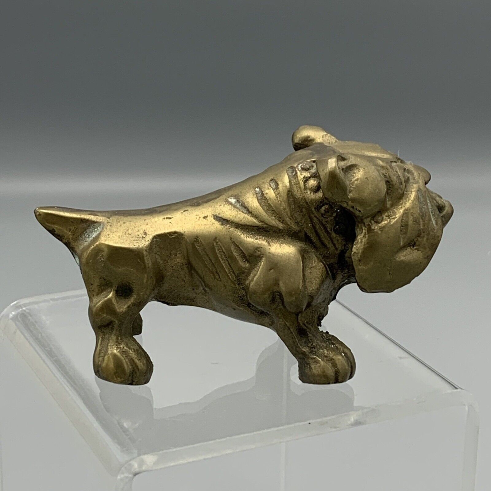 ヴィンテージ JB 真鍮製ブルドッグ置物 ペーパーウェイト 台湾 ROC