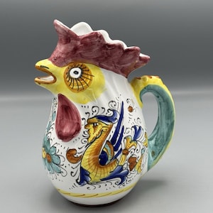 ビ*ー様 ポルシェ　スタジャン　企業物　ハルキの古着　maid in USA ア Williams Sonoma Majolica Rooster Pitcher Italy Dragon 8.5