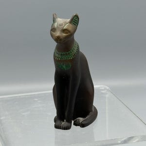 Vtg Franklin Mint Curio Cabinet Cat Collection Figurine Egyptian Cat 1986 Metal