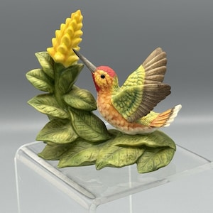 1996 Allen&#39;s Hummingbird with Aphelandra Figurine Bronson Collectibles Birds