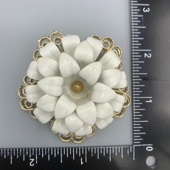 Vtg Sarah Coventry Snow Flower Pin Brooch Clip Ea… - image 2