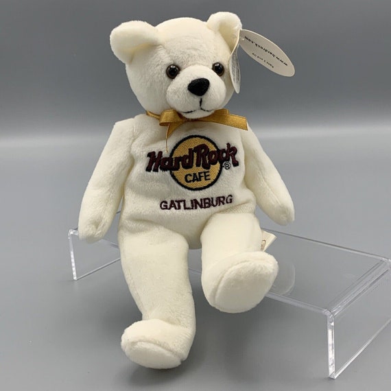 希少Hard Rock CAFE Wedding Bear Set（2004） Hard Rock Cafe White Plush Bear Gatlinburg Peter Beara Stuffed