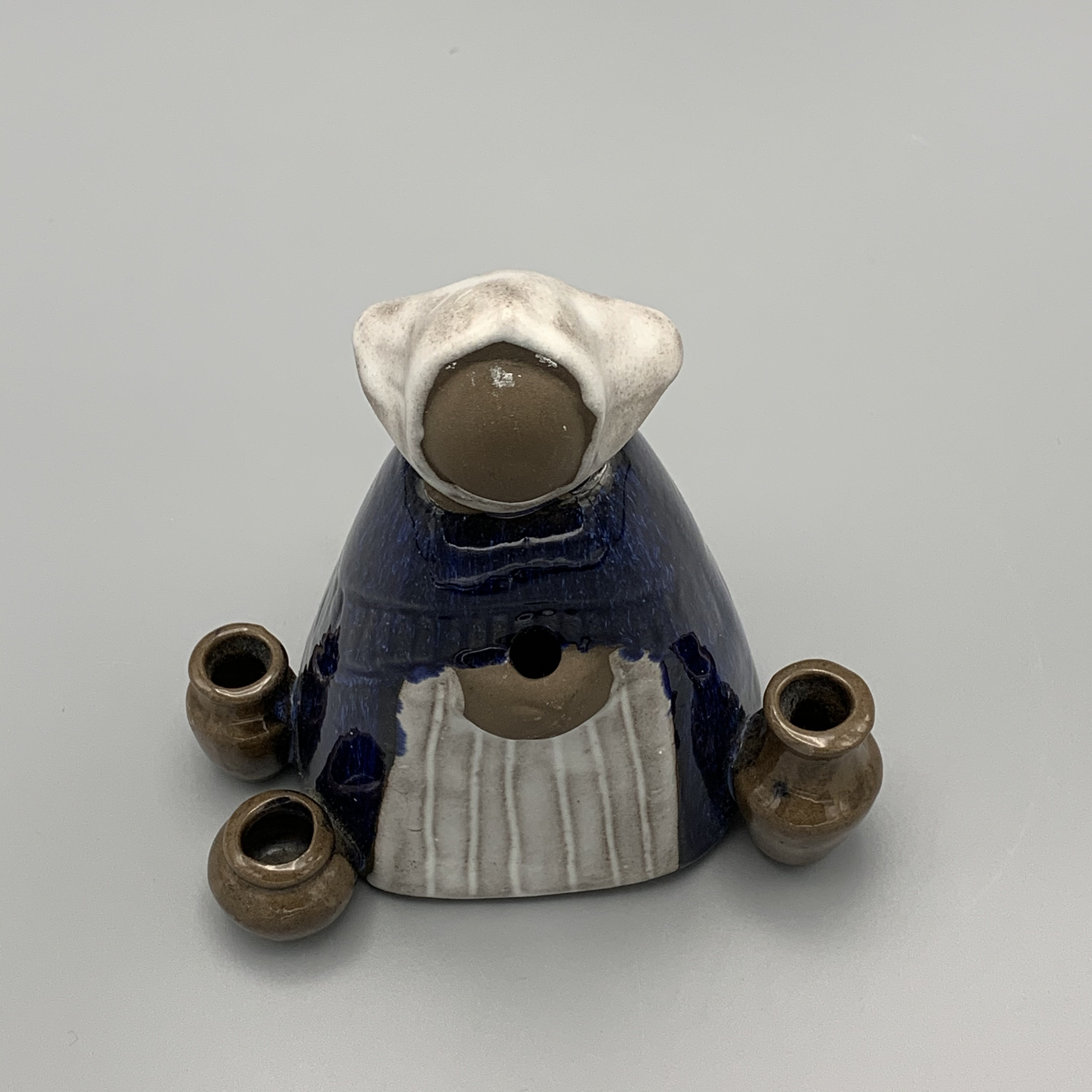 ヴィンテージ JIE Pottery スウェーデン製 ブルーセラミック 女性像 3
