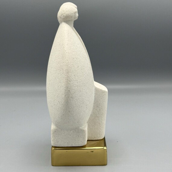 Marbell by Stone Art Belgium Brass Base Statue Modernist Couple