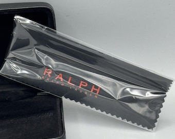 Black Ralph Lauren Hard Eyeglass Storage Clamshell Case Unused Cloth NO Glasses
