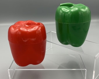 2 verse opbergdozen voedsel knapperiger en pepervorm keukencontainers rood groen