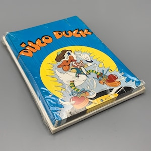 Vintage Paper Moon Grafiken Disco Duck Von Johnny Lee 1979 12 Karten und 12 Enevolpes