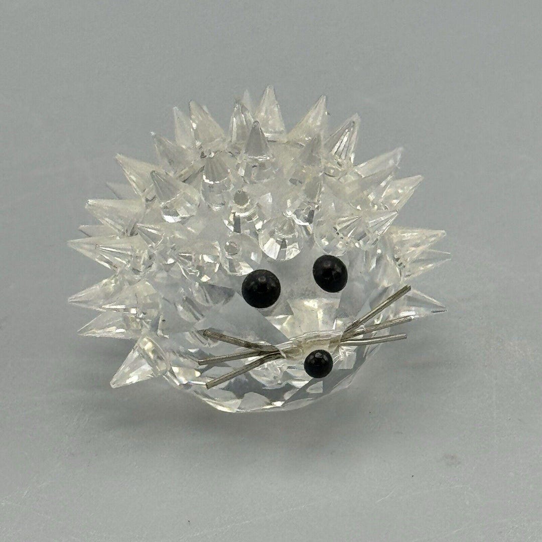 Vtg Swarovski Crystal Hedgehog Figurine #7630NR040000 Retired 1987