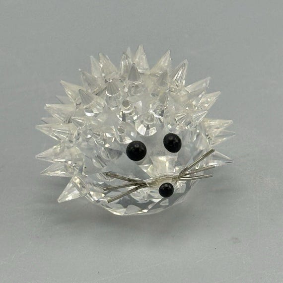 Vtg Swarovski Crystal Hedgehog Figurine #7630NR040000 Retired 1987