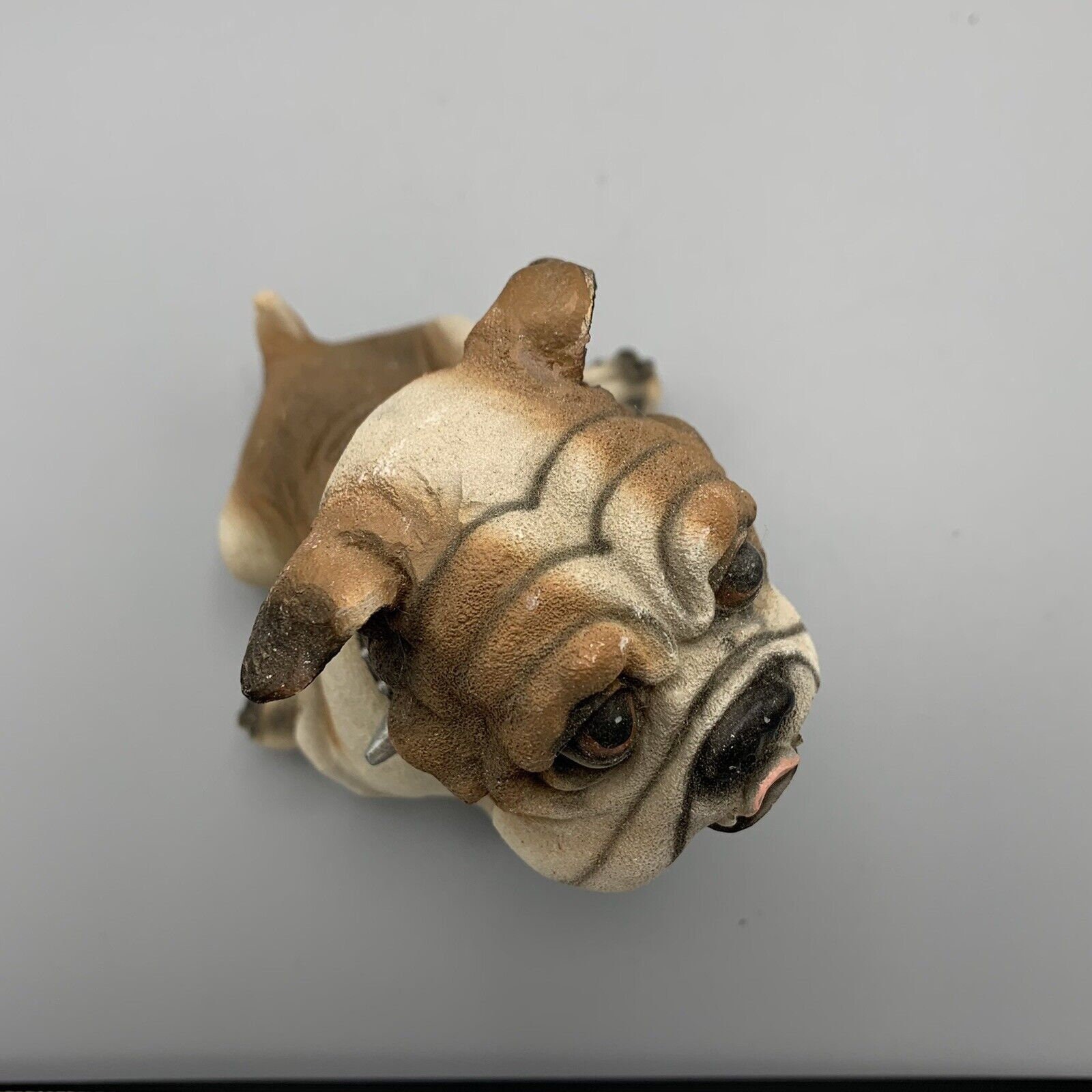 Vintage Olde English Bulldogge Figurine Paperweight Spiked Collar