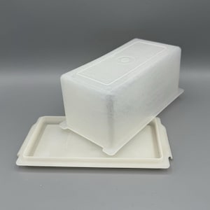Vtg Tupperware 1lb Butter Stick Cheese Block Storage Container 639 638 White Lid