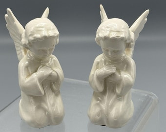 Antiguo par de figuras de ángeles rezando de la Sagrada Familia, Alemania, Goebel, 2,75 pulgadas, talla religiosa
