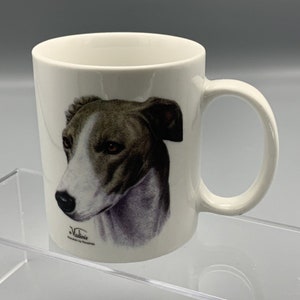 Greyhound Portrait Coffee Mug Vladimir Porcelain by Rosalinde Sight Hound Racing Dogs
