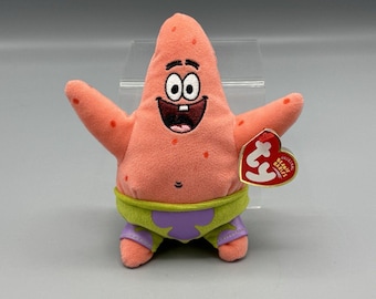 スポンジボブ　Ty ぬいぐるみ　ty Ty Beanie Baby「スポンジ・ボブ」 - 手に吸盤が付いた、くっつく
