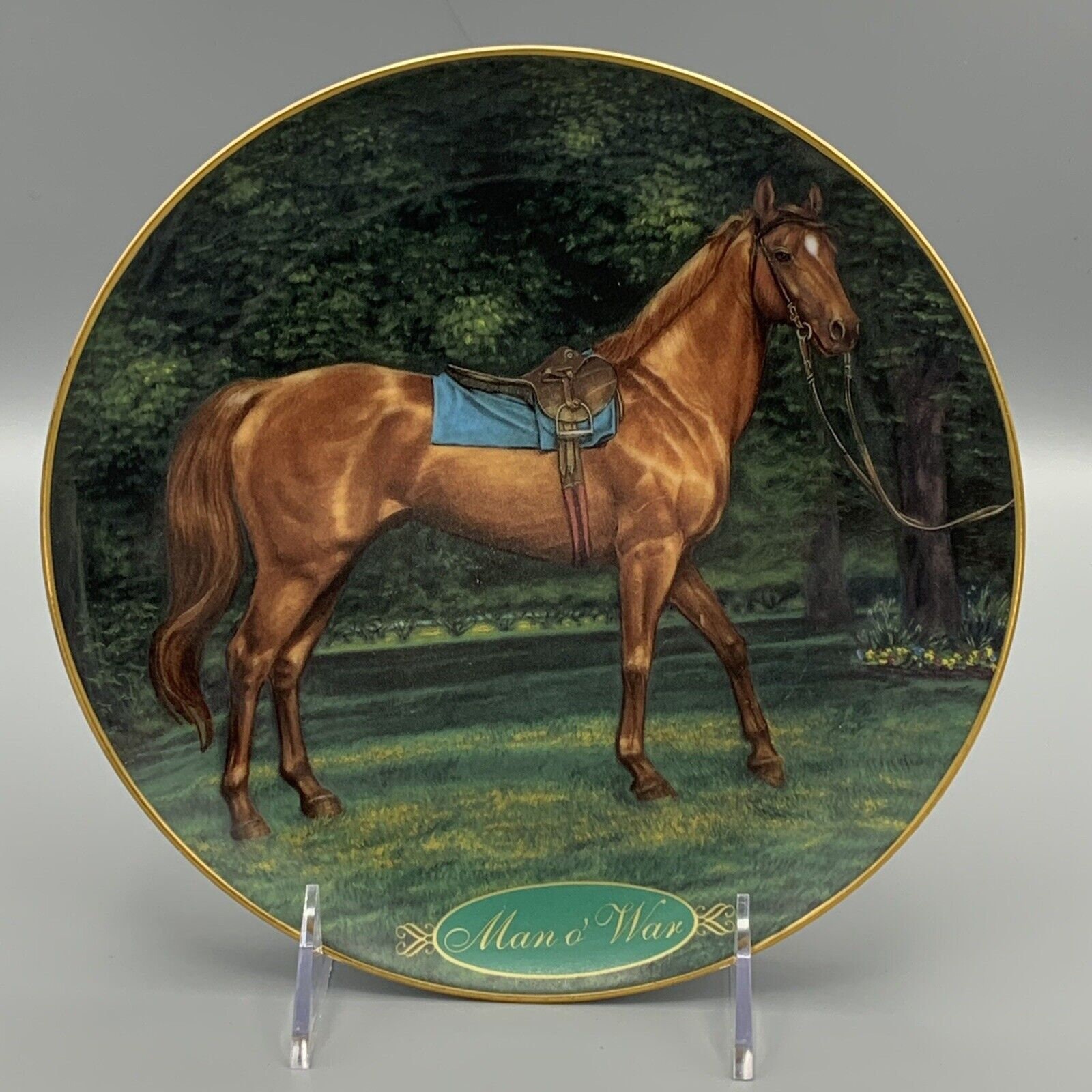 Danbury Mint Racehorse Man of War Champion Thoroughbreds Plate