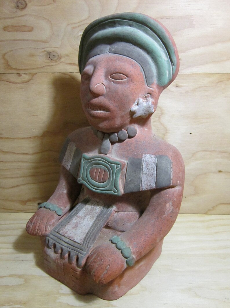 Huge Vintage PreColumbian Clay Statue Aztec Statue Mayan Etsy