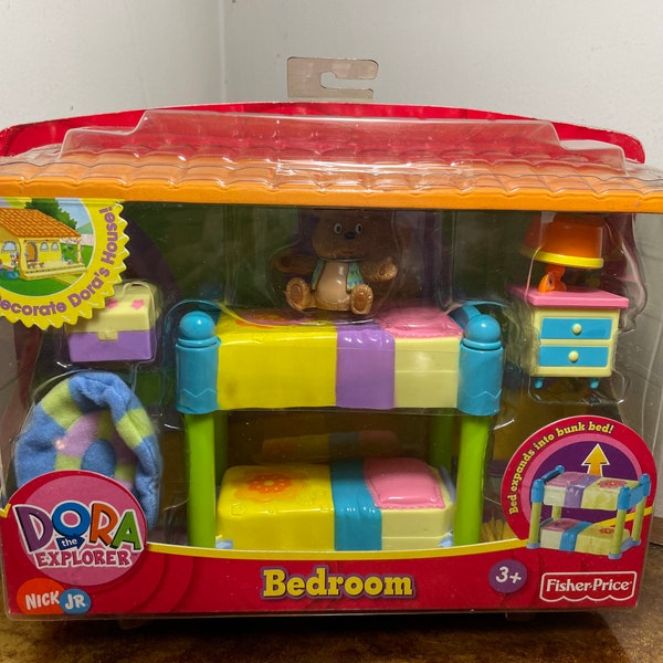 Vintage Dora The Explorer Doll House Bedroom Furniture Set